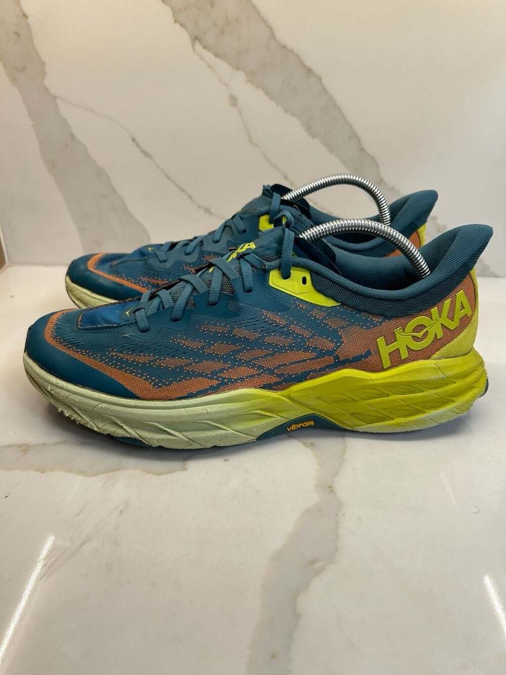 Hoka Speedgoat 5 Trail Running Shoes Sneakers Blue Neon Size 13 men